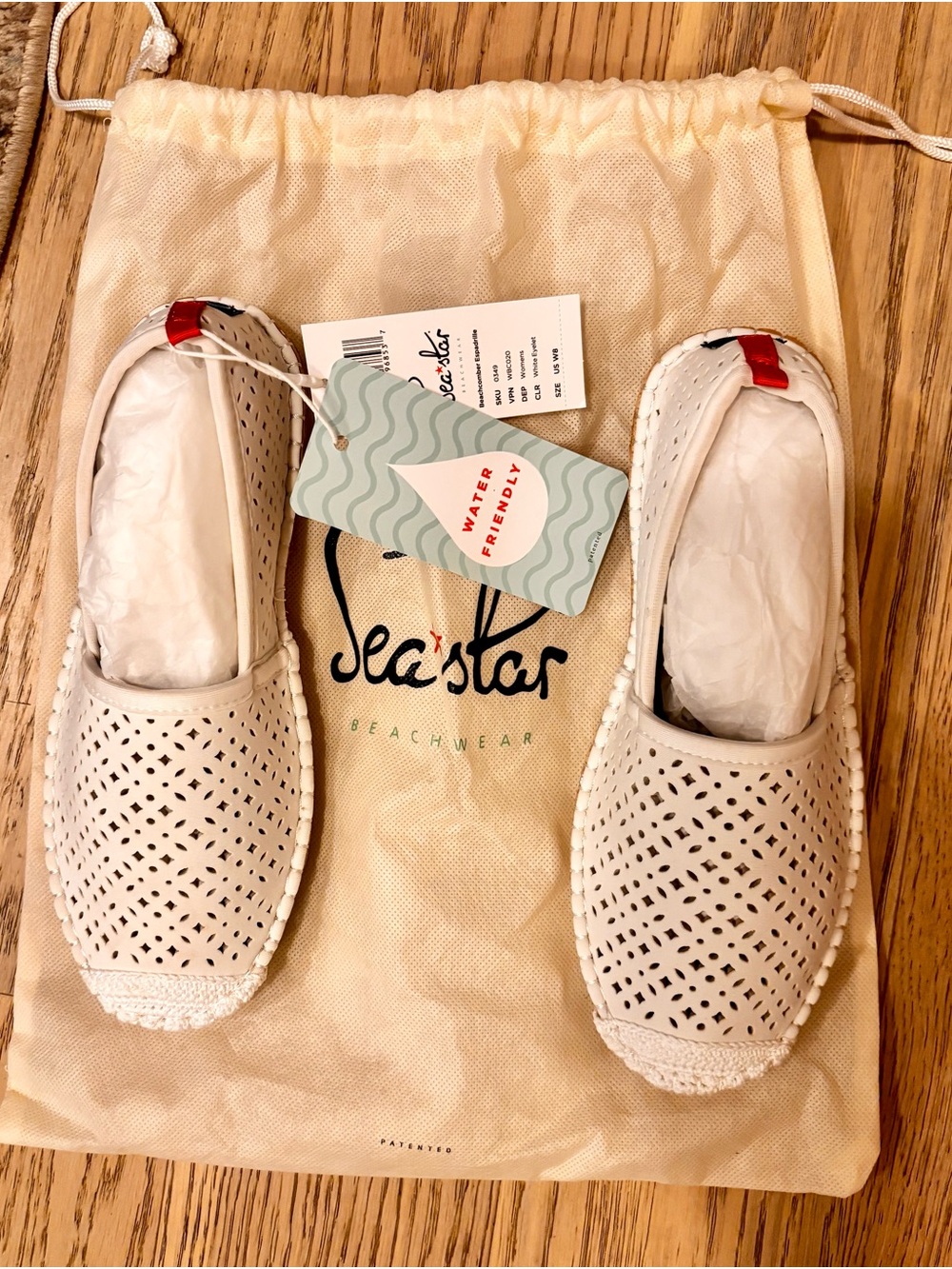 Sea Star White Laser-Cut Espadrille Slip-Ons